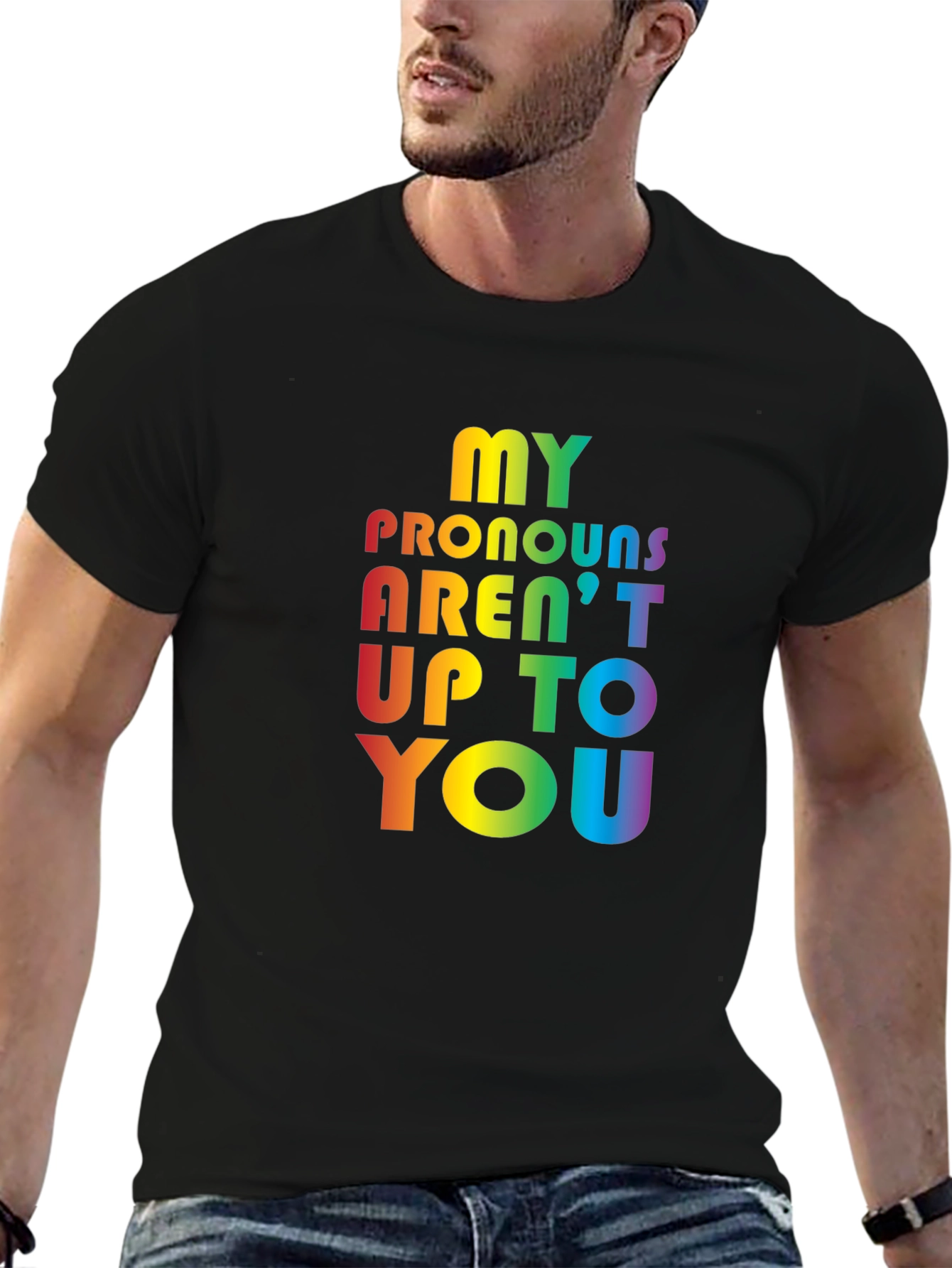 LGBT Pride Pronoun T-Shirt - Black