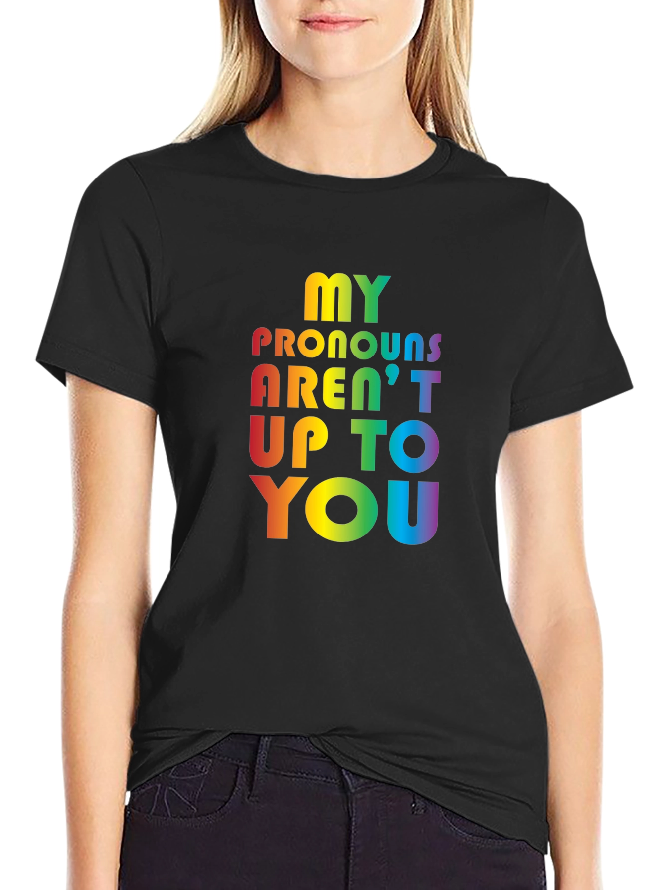 LGBT Pride Pronoun T-Shirt - Black
