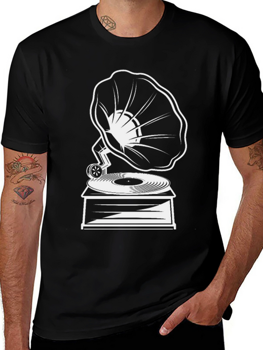 Retro Phonograph T-Shirt - Vintage Music Lover Tee