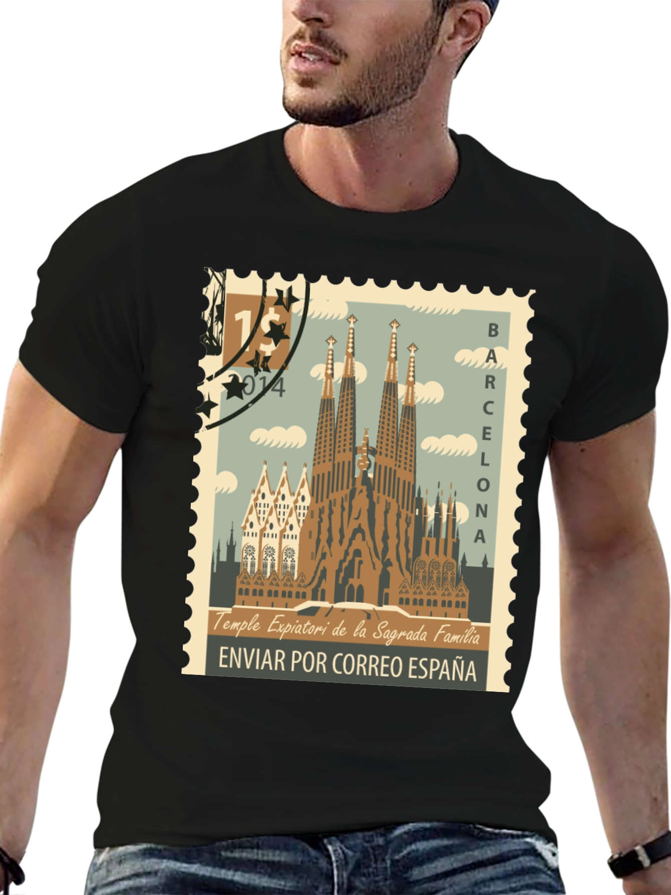 Barcelona Sagrada Familia Stamp T-Shirt
