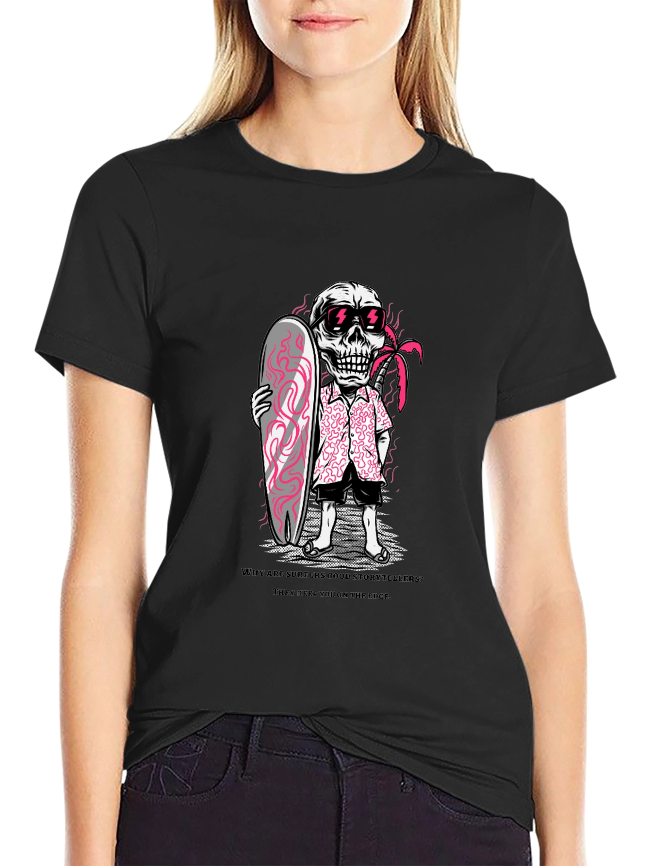 Surfer Skeleton Graphic T-Shirt