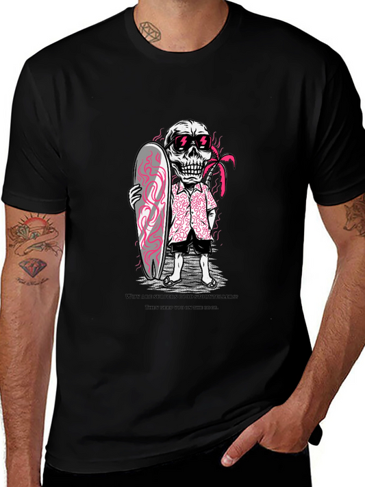Surfer Skeleton Graphic T-Shirt