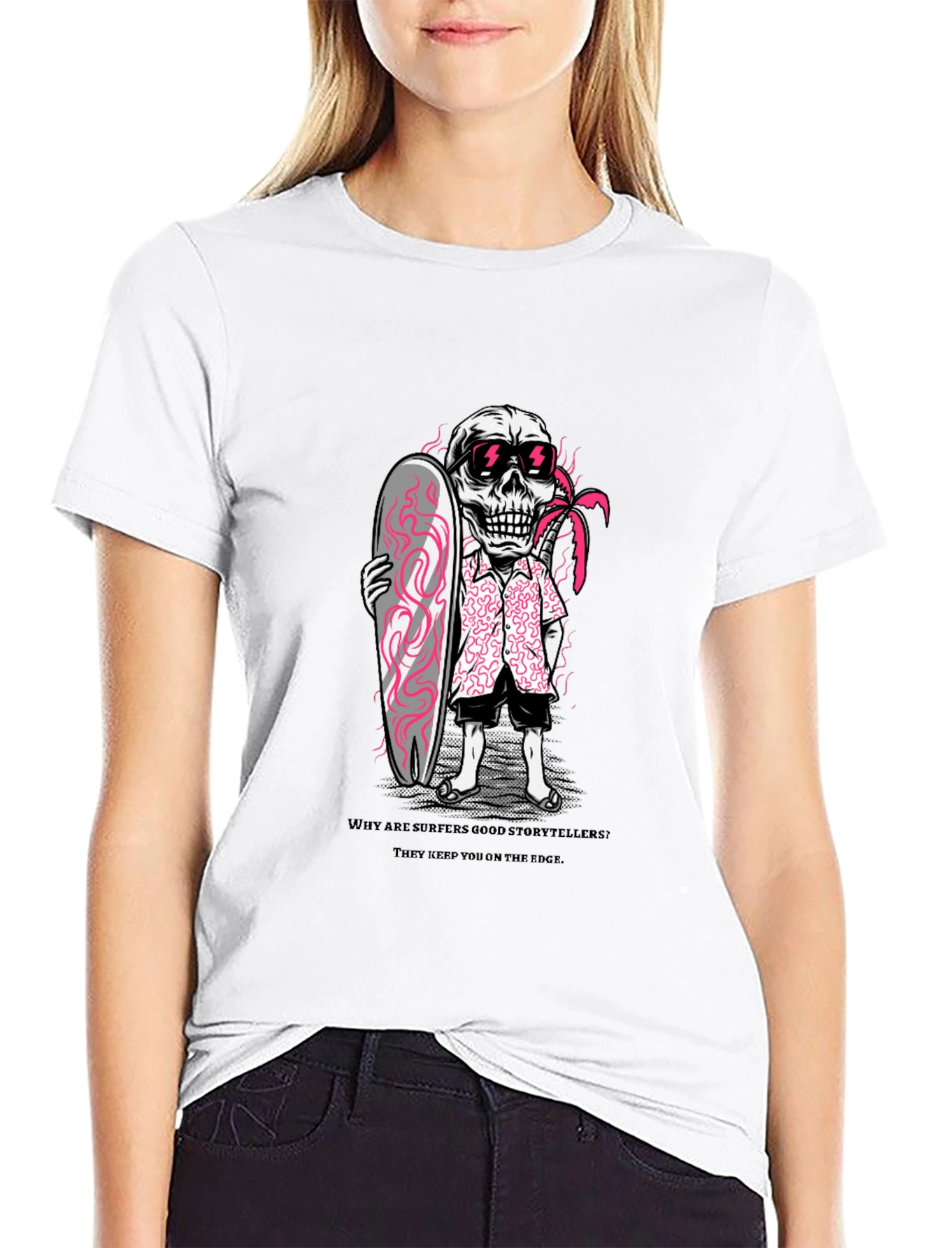 Surfer Skeleton Graphic T-Shirt