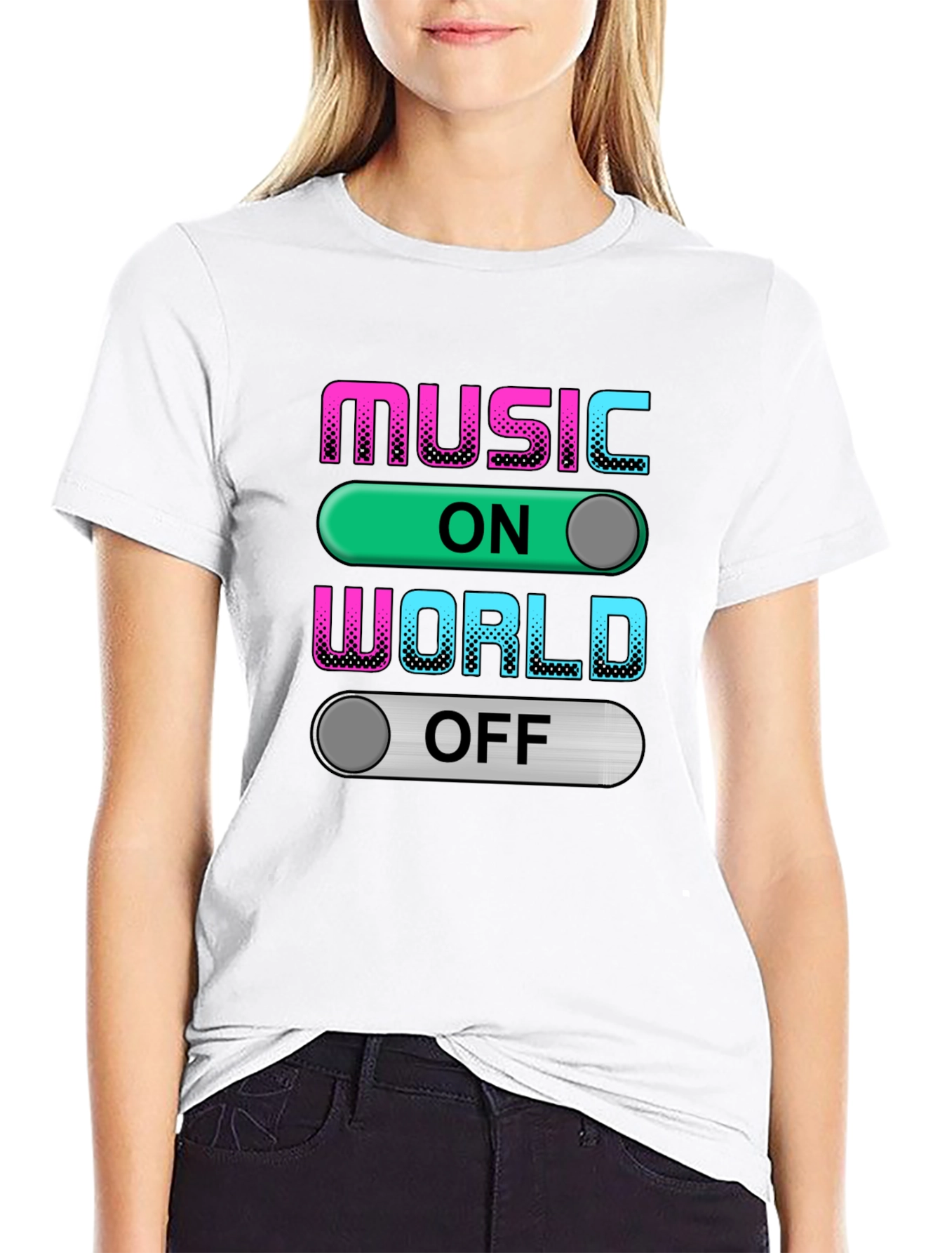 Music On World Off Graphic T-Shirt