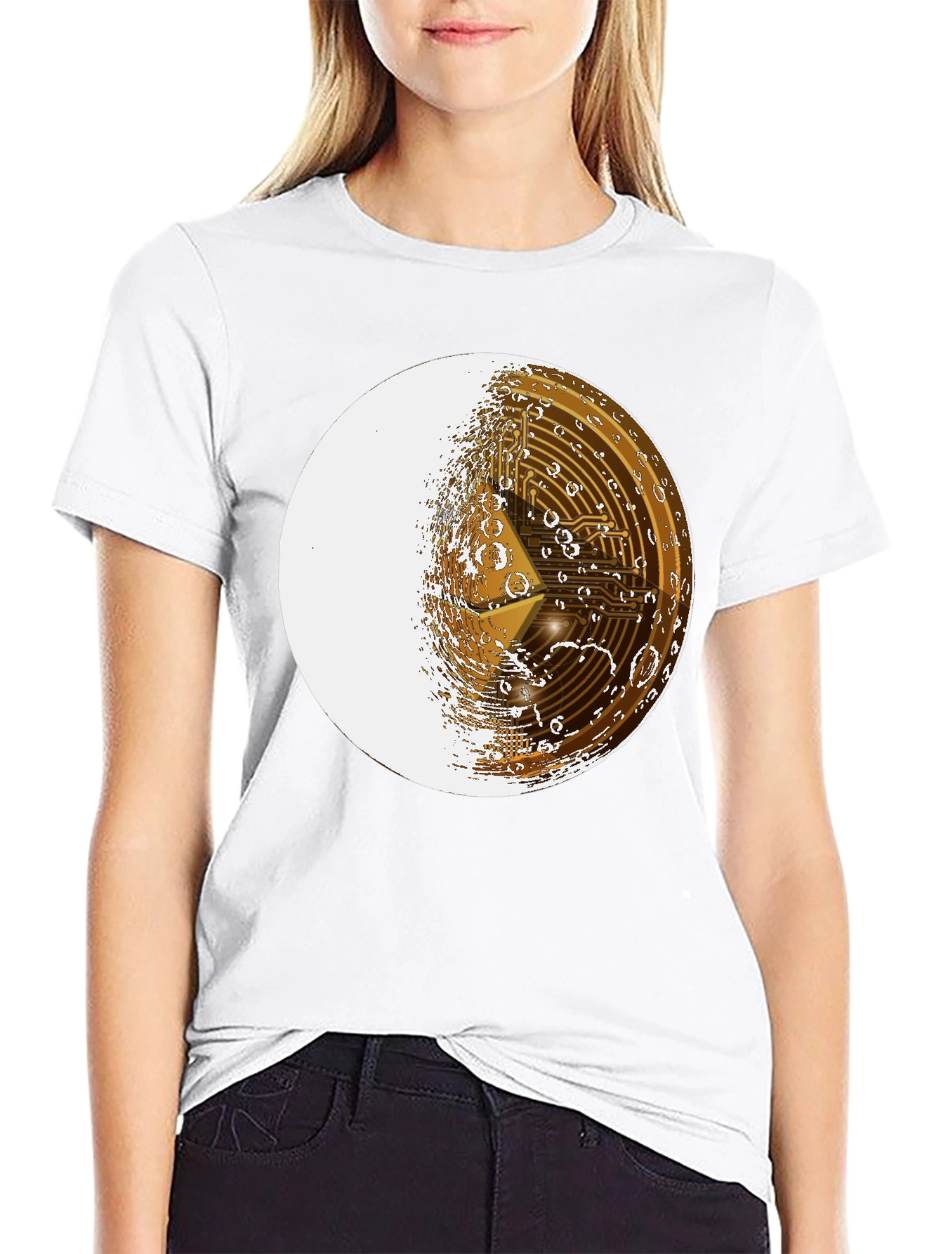 Ethereum Moon Graphic T-Shirt - Crypto Fan Apparel