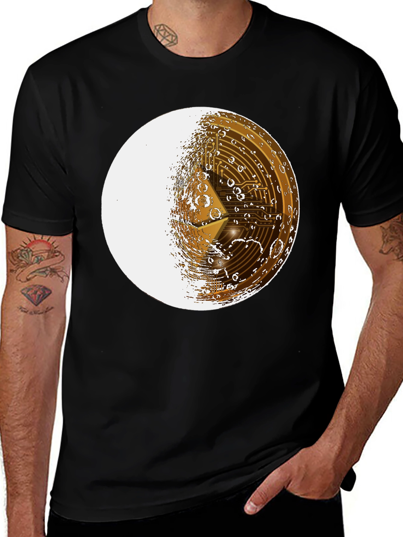 Ethereum Moon Graphic T-Shirt - Crypto Fan Apparel