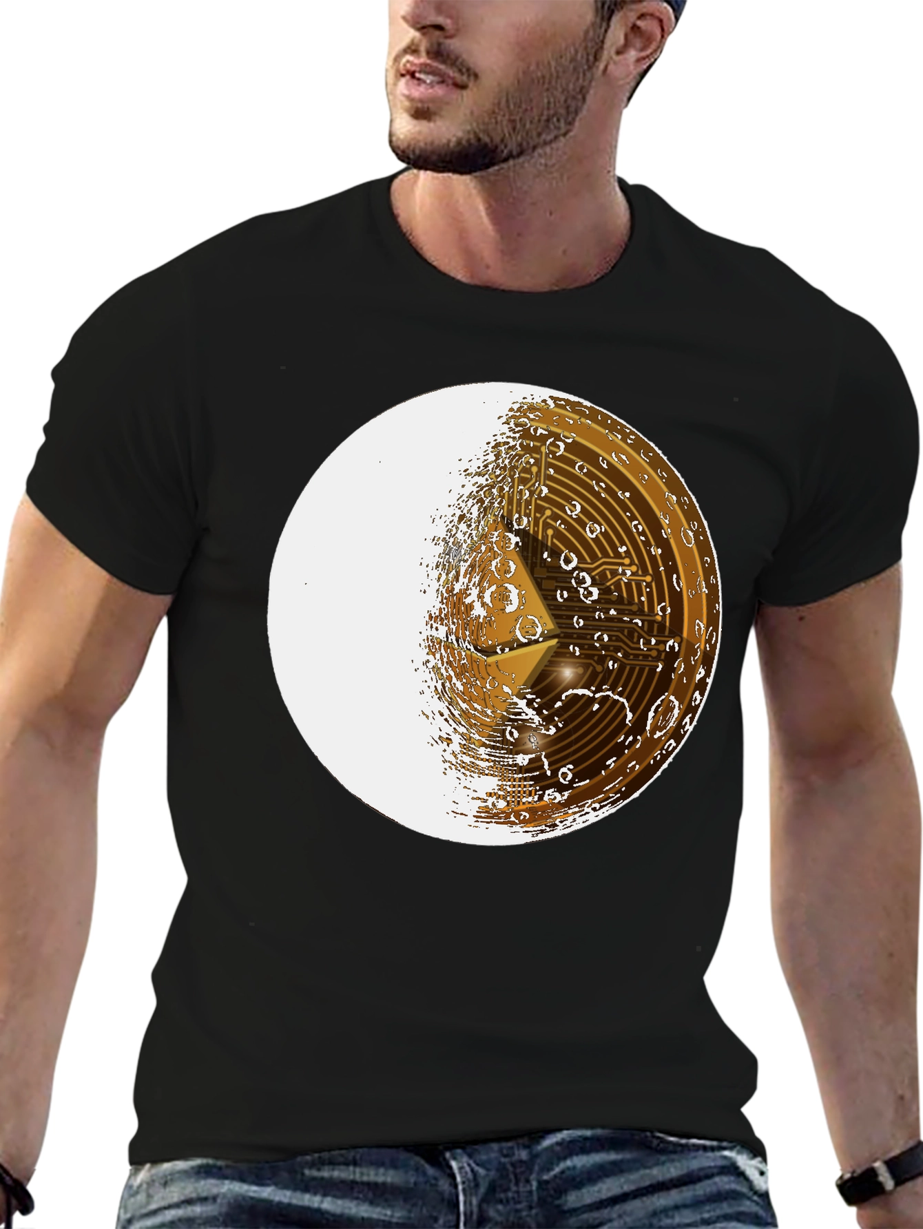 Ethereum Moon Graphic T-Shirt - Crypto Fan Apparel