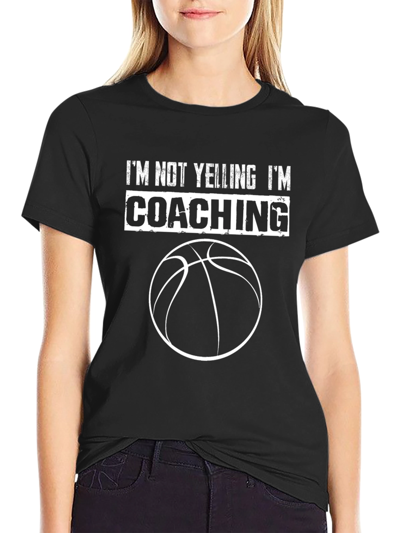 Basketball Coach T-Shirt - Im Not Yelling Im Coaching