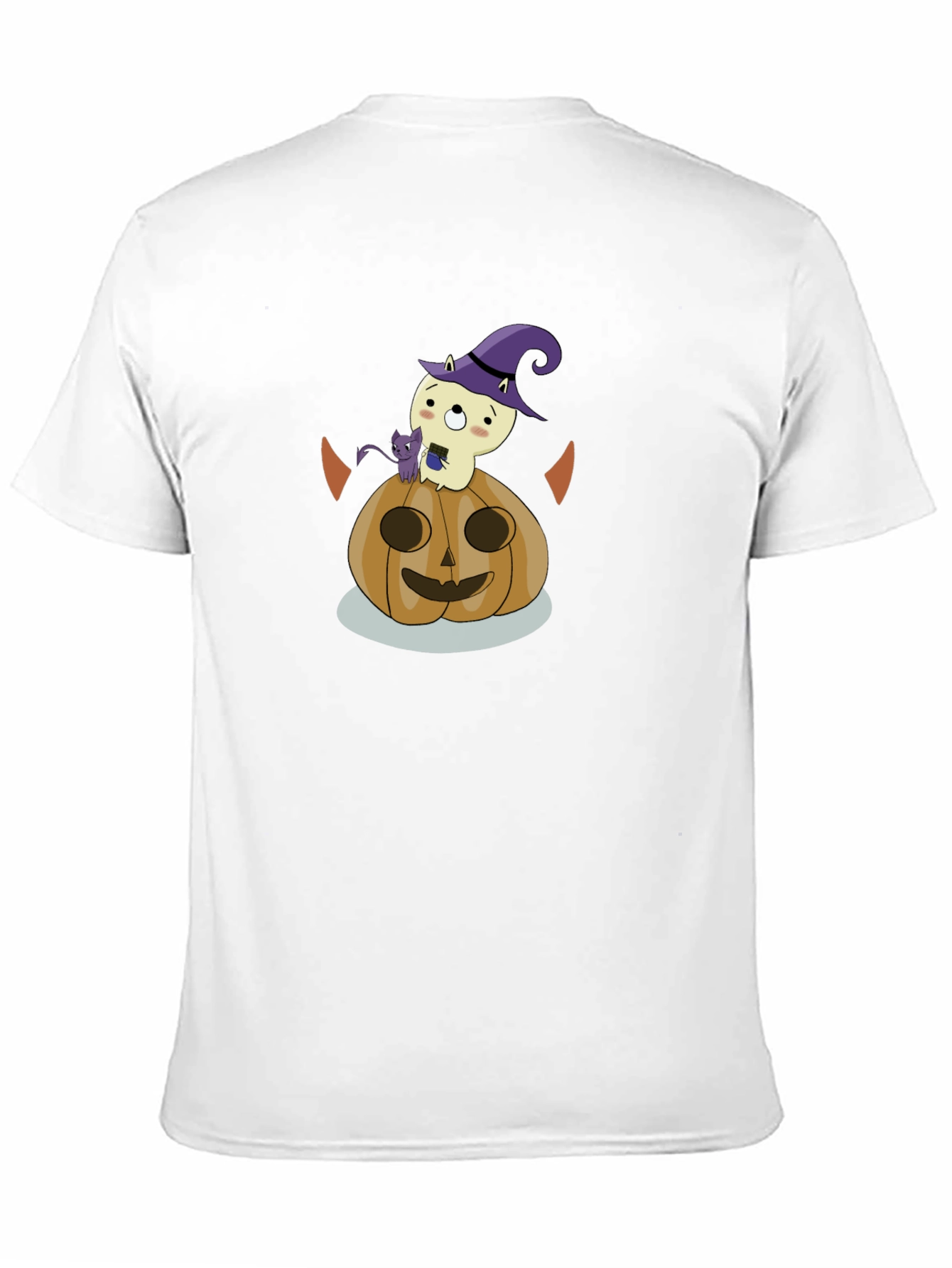 Halloween Graphic Tee: Cute Ghost & Pumpkin