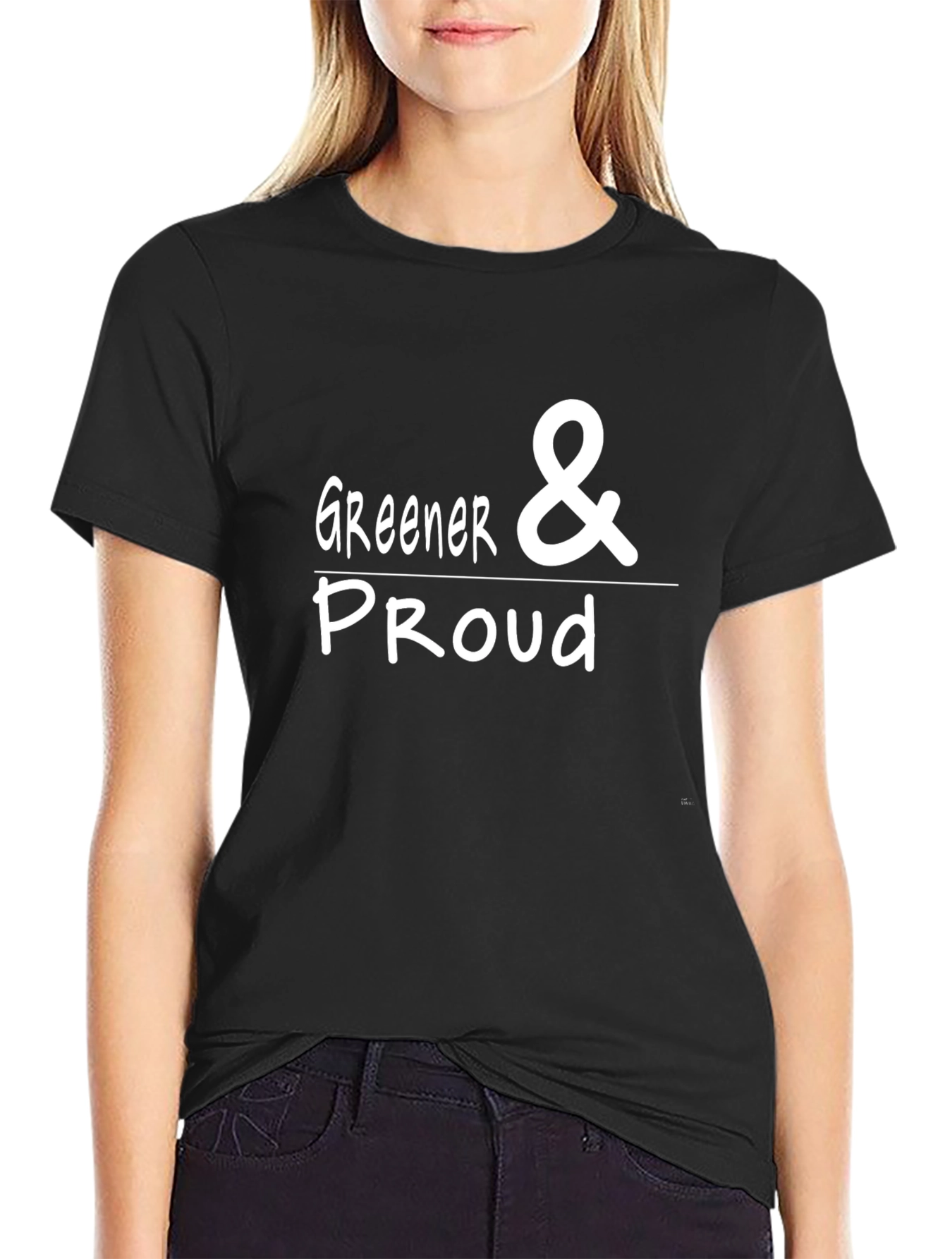 Greener & Proud Graphic Tee - Black Cotton Blend