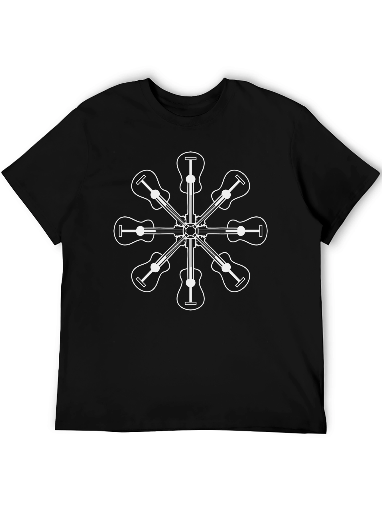 Guitar Circle Graphic T-Shirt - Black