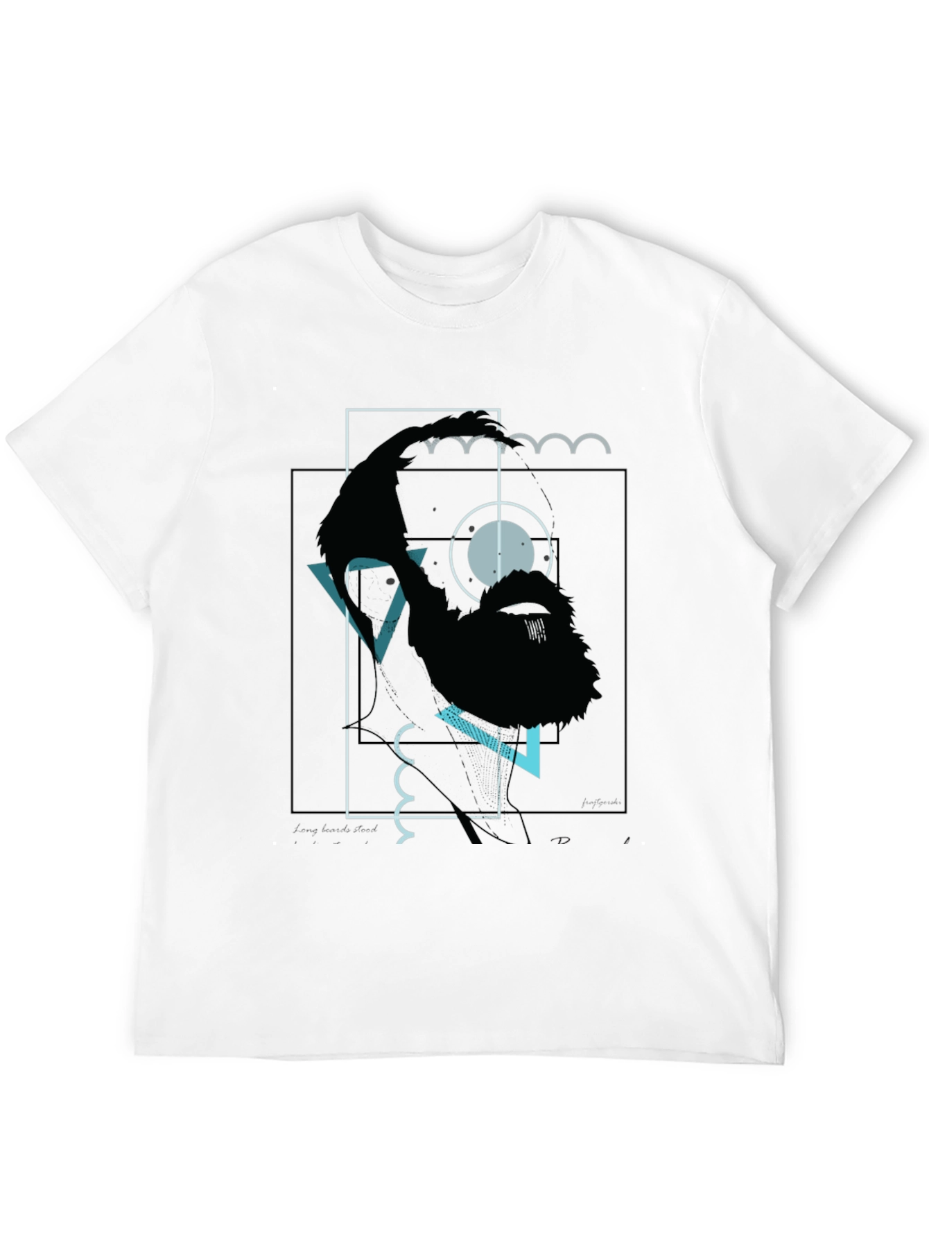 Abstract Bigfoot Graphic Tee - Black Cotton Blend