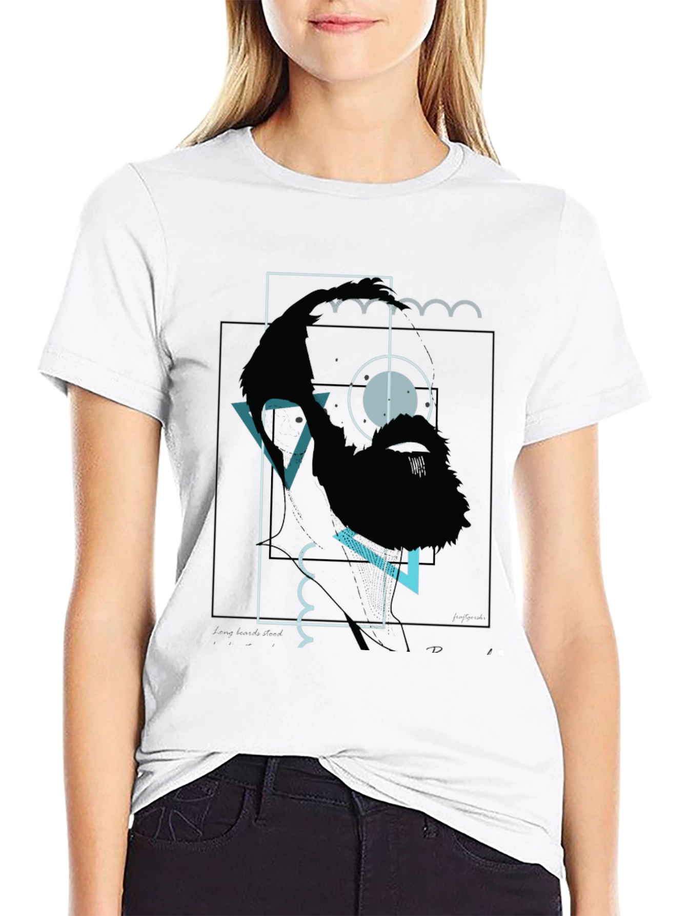 Abstract Bigfoot Graphic Tee - Black Cotton Blend