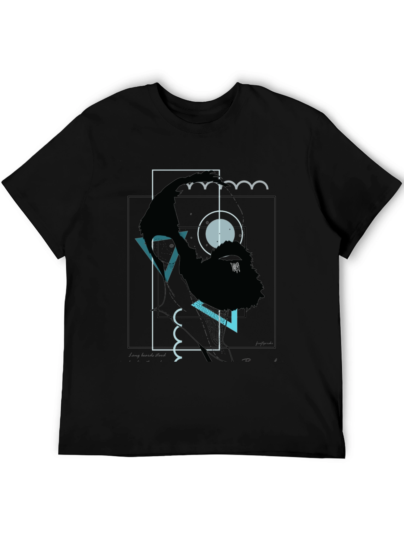 Abstract Bigfoot Graphic Tee - Black Cotton Blend