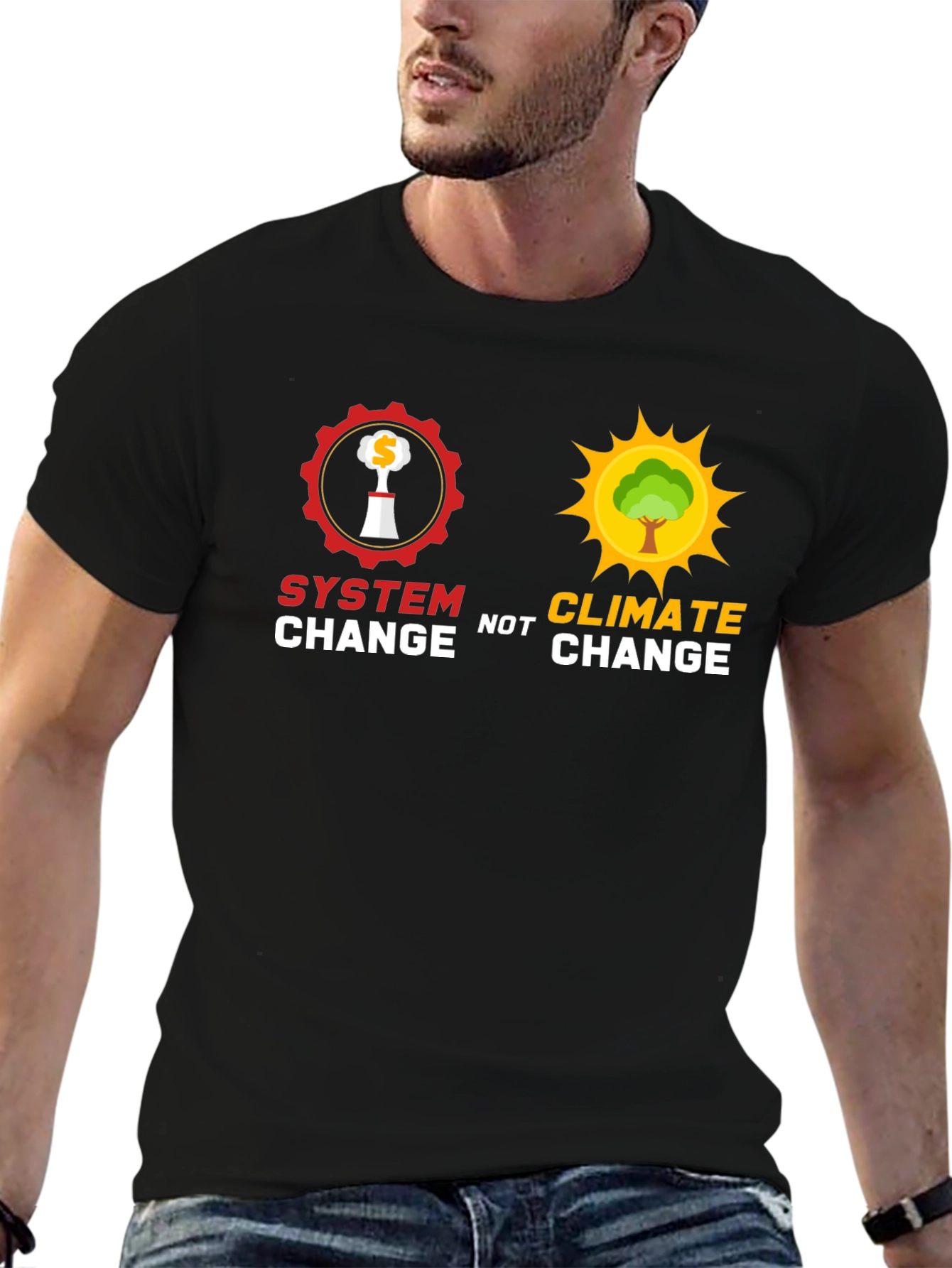 System Change Not Climate Change Black T-Shirt