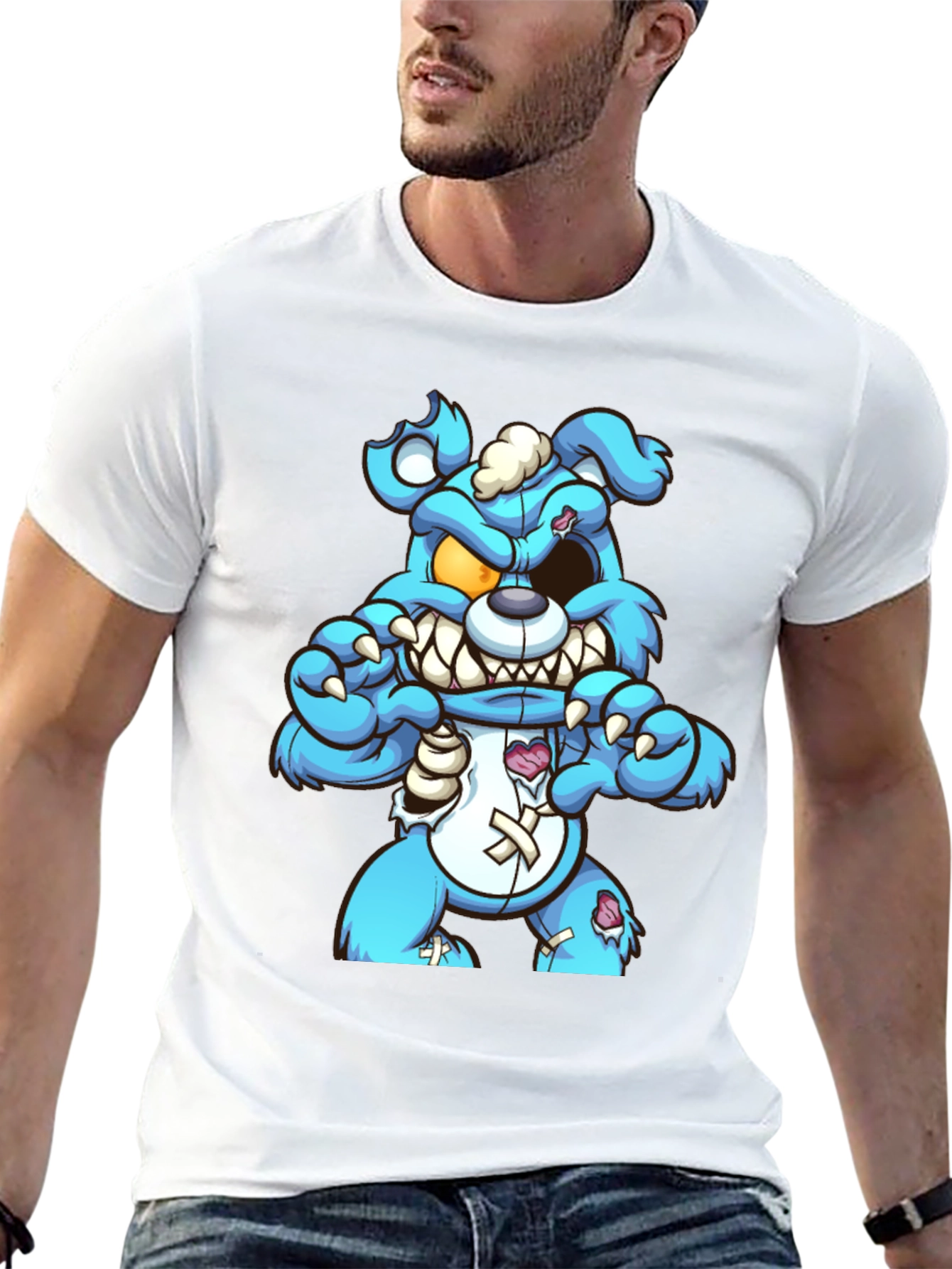 Zombie Teddy Bear Graphic T-Shirt