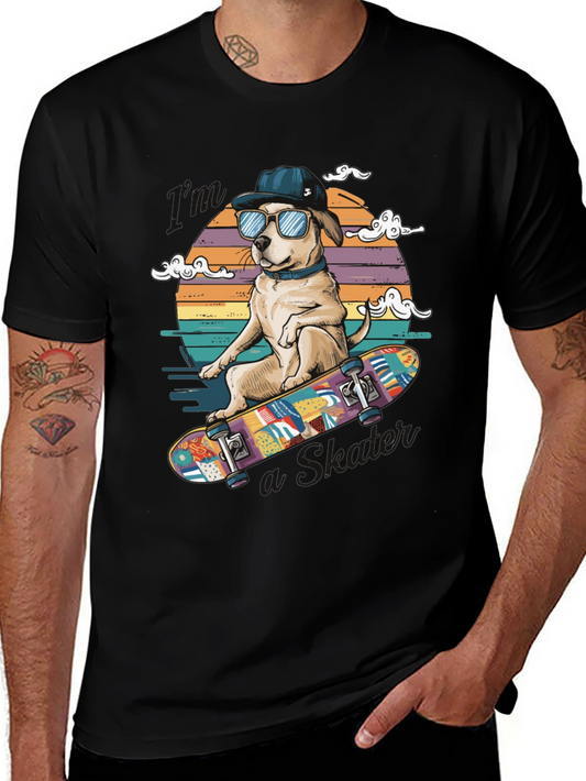 Cool Dog Skateboard T-Shirt - Unique Graphic Tee