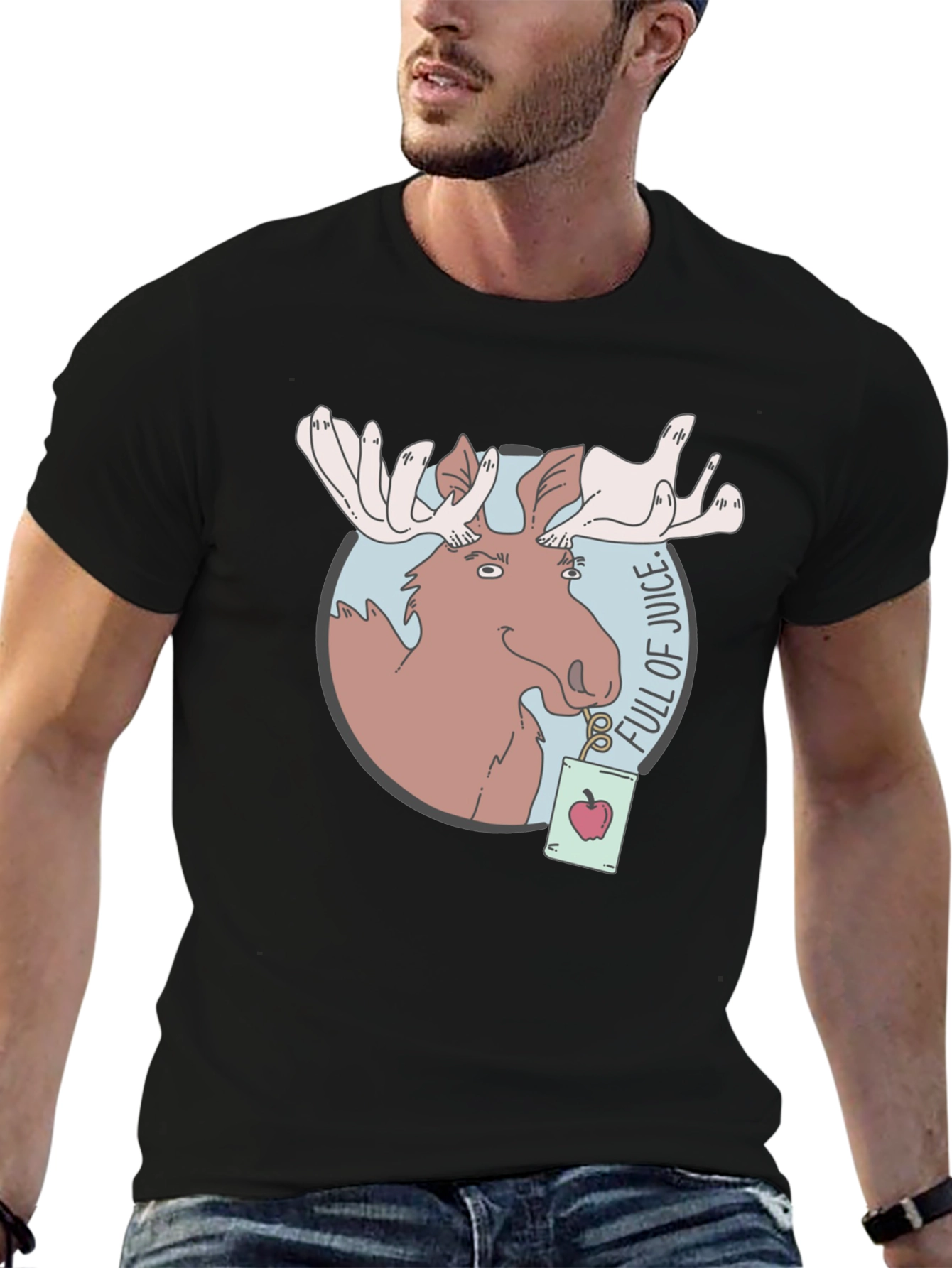 Moose Juice T-Shirt - Funny Cartoon Graphic Tee