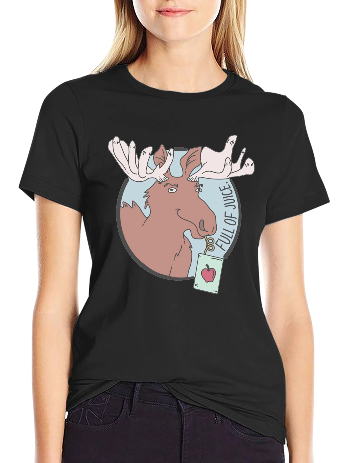 Moose Juice T-Shirt - Funny Cartoon Graphic Tee
