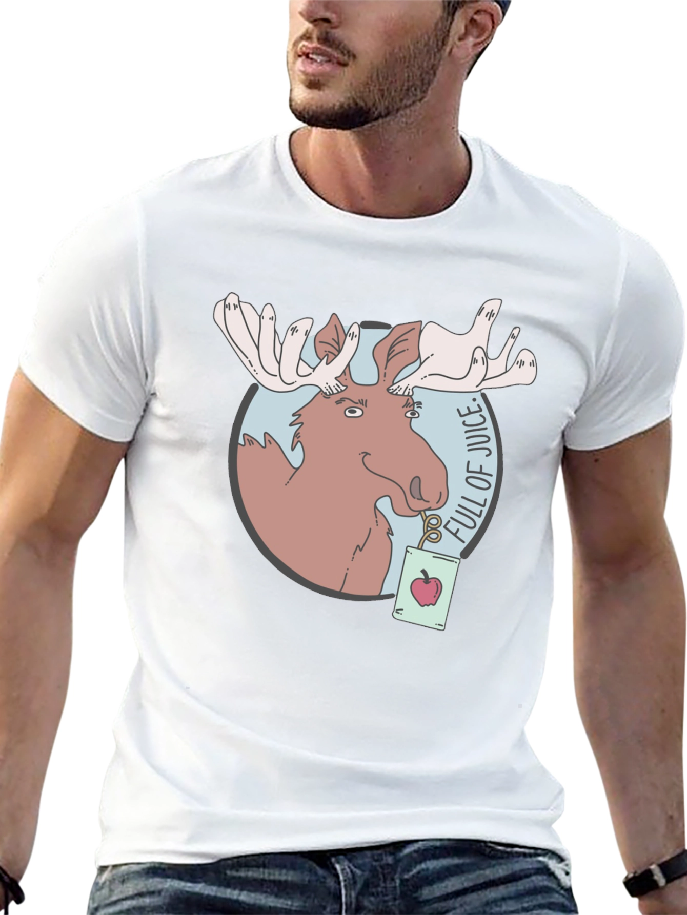Moose Juice T-Shirt - Funny Cartoon Graphic Tee