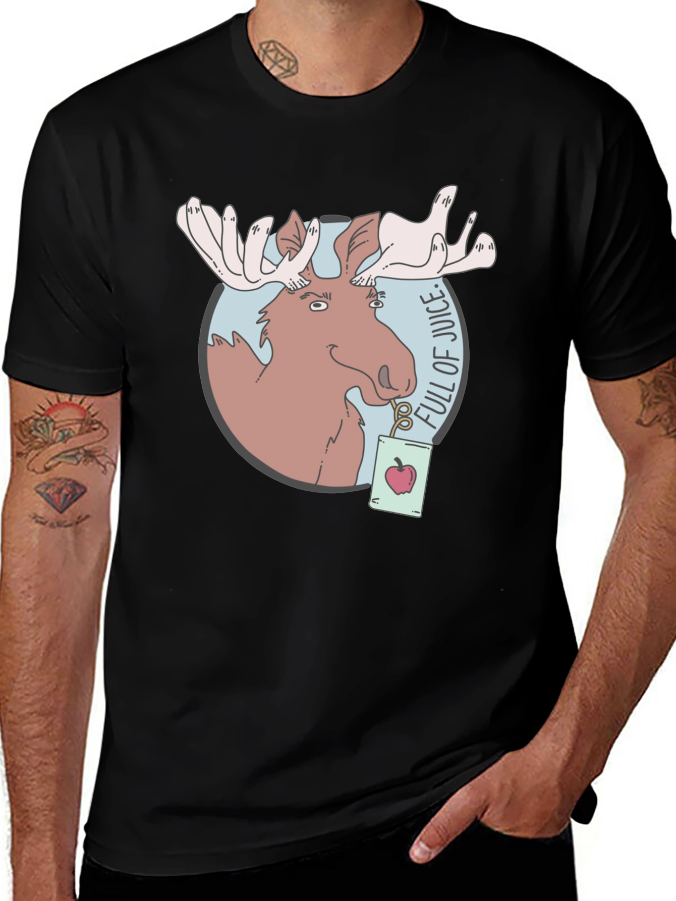 Moose Juice T-Shirt - Funny Cartoon Graphic Tee