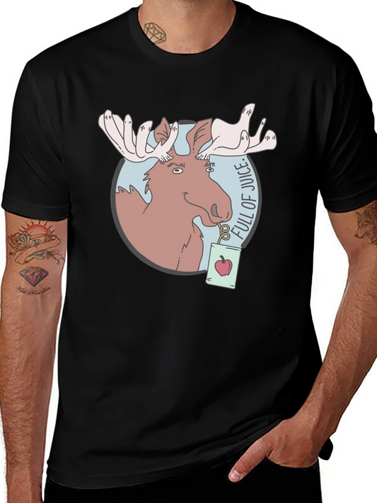 Moose Juice T-Shirt - Funny Cartoon Graphic Tee