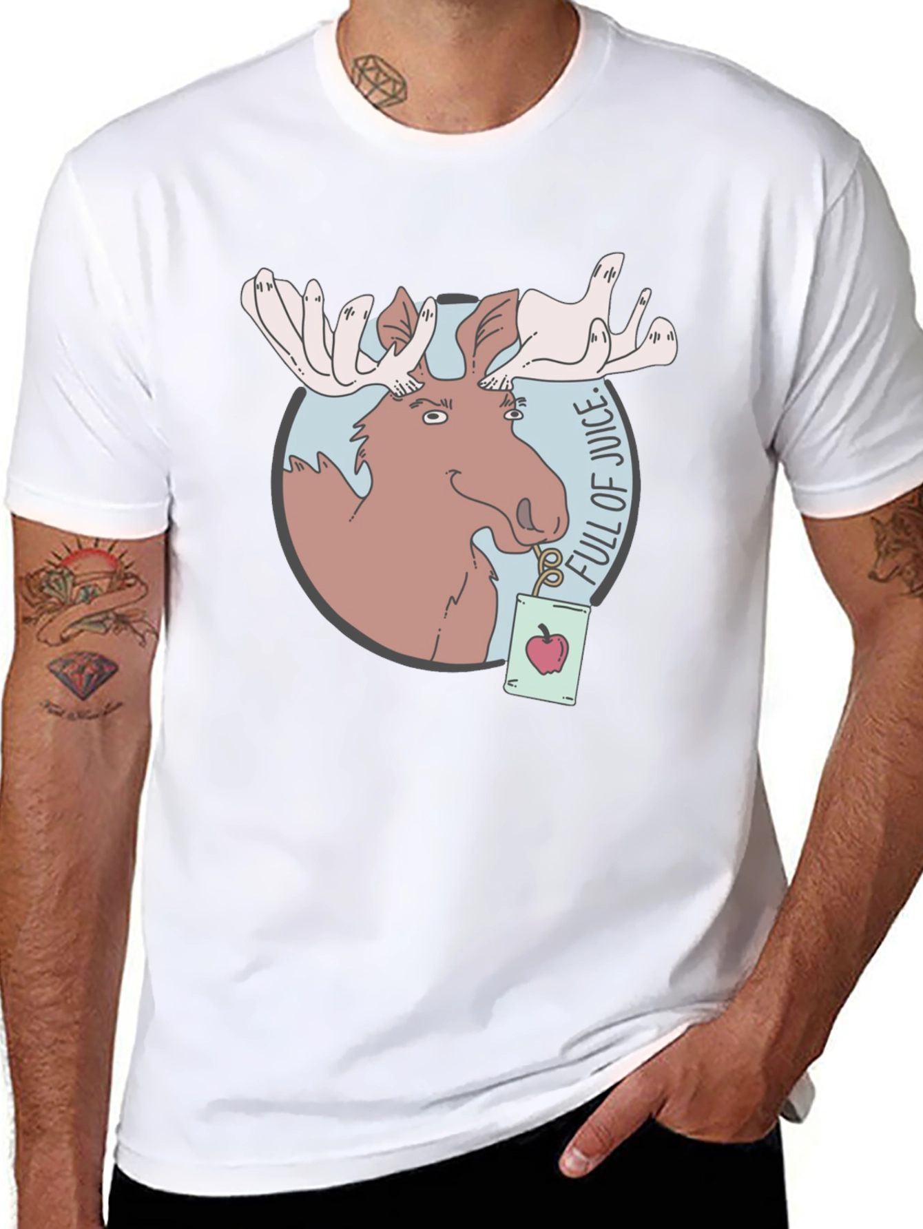 Moose Juice T-Shirt - Funny Cartoon Graphic Tee
