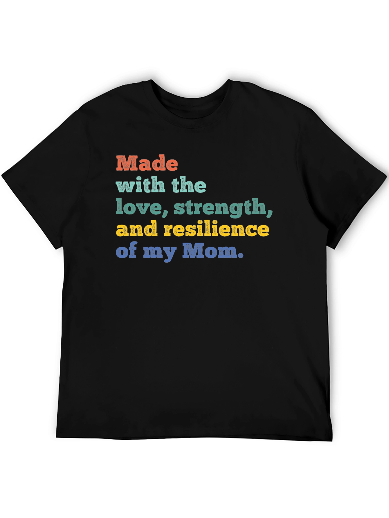Made with Moms Love Black T-Shirt