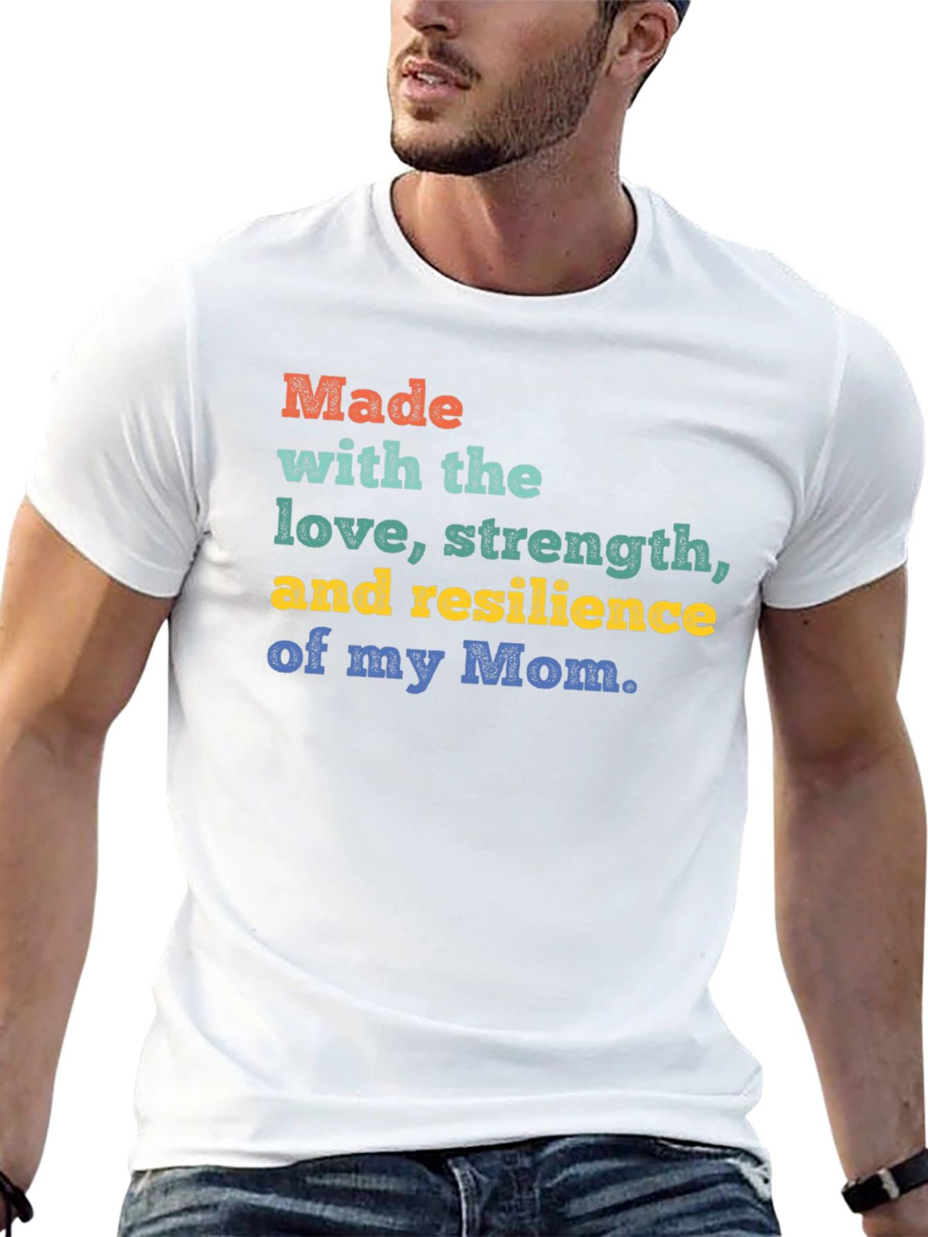 Made with Moms Love Black T-Shirt