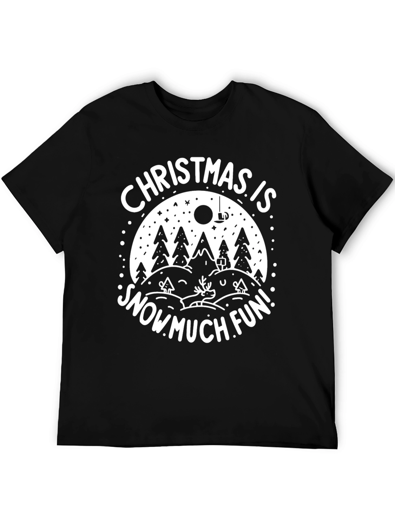 Christmas is Snow Much Fun Black T-Shirt