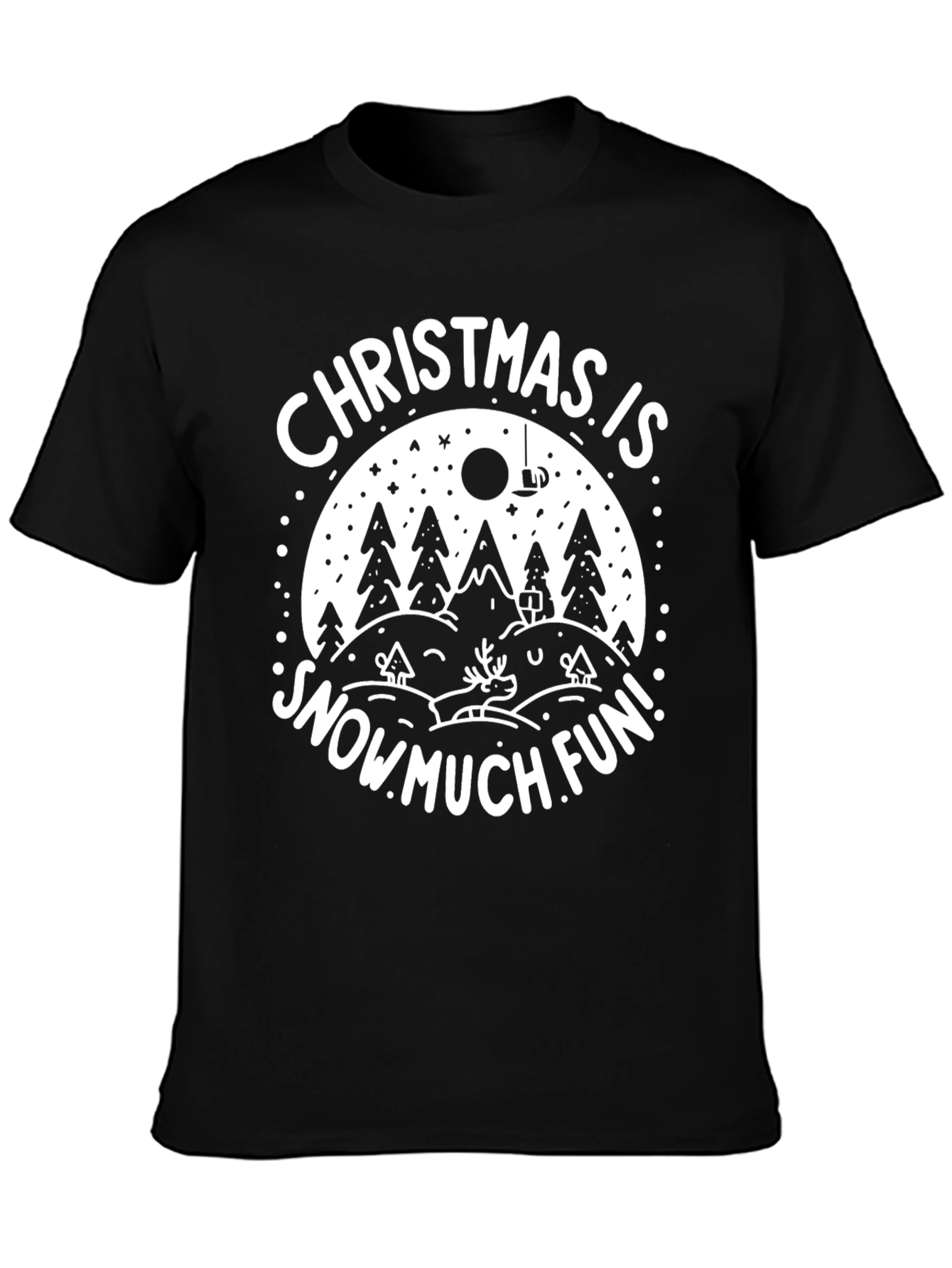 Christmas is Snow Much Fun Black T-Shirt