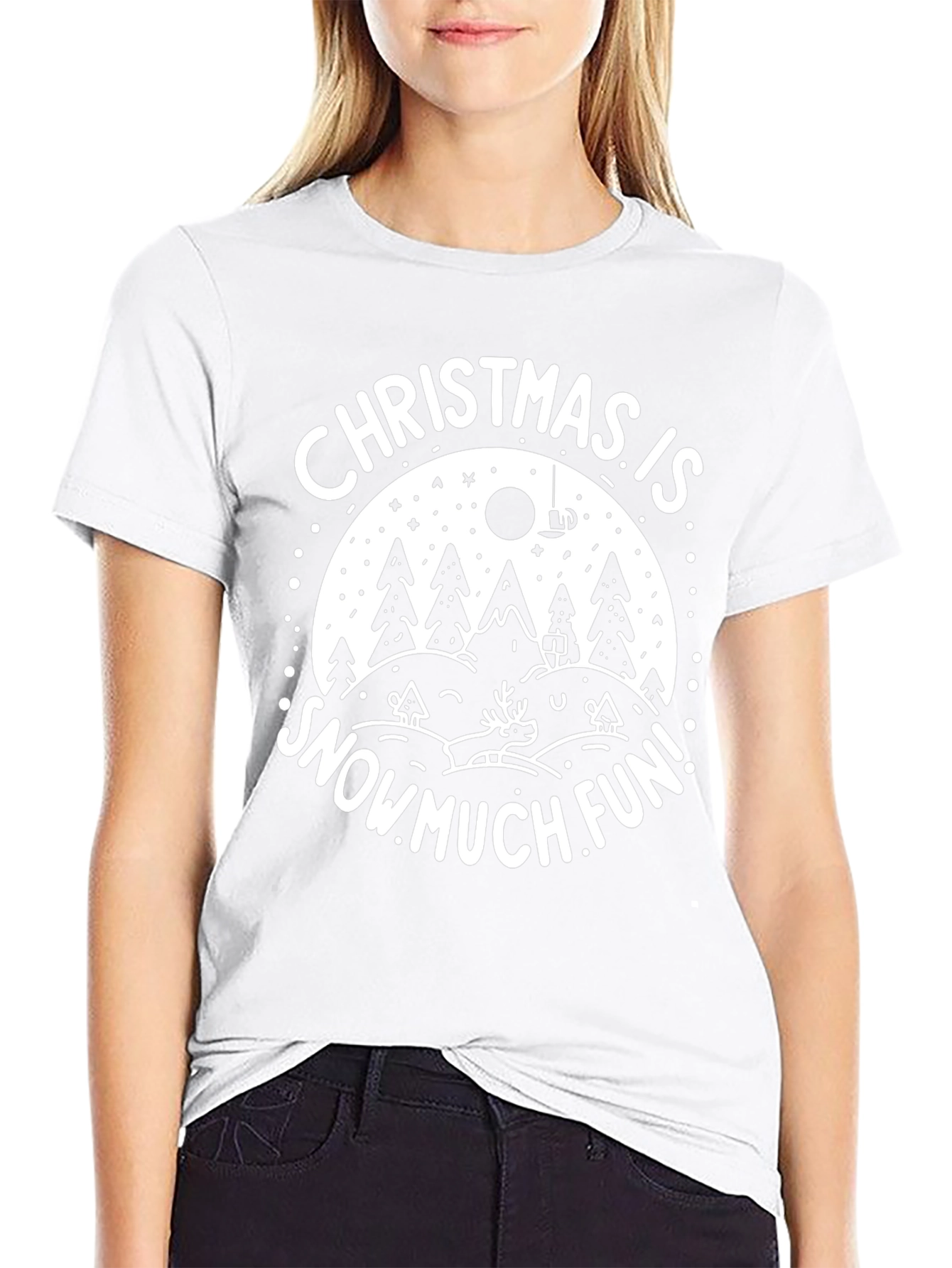 Christmas is Snow Much Fun Black T-Shirt