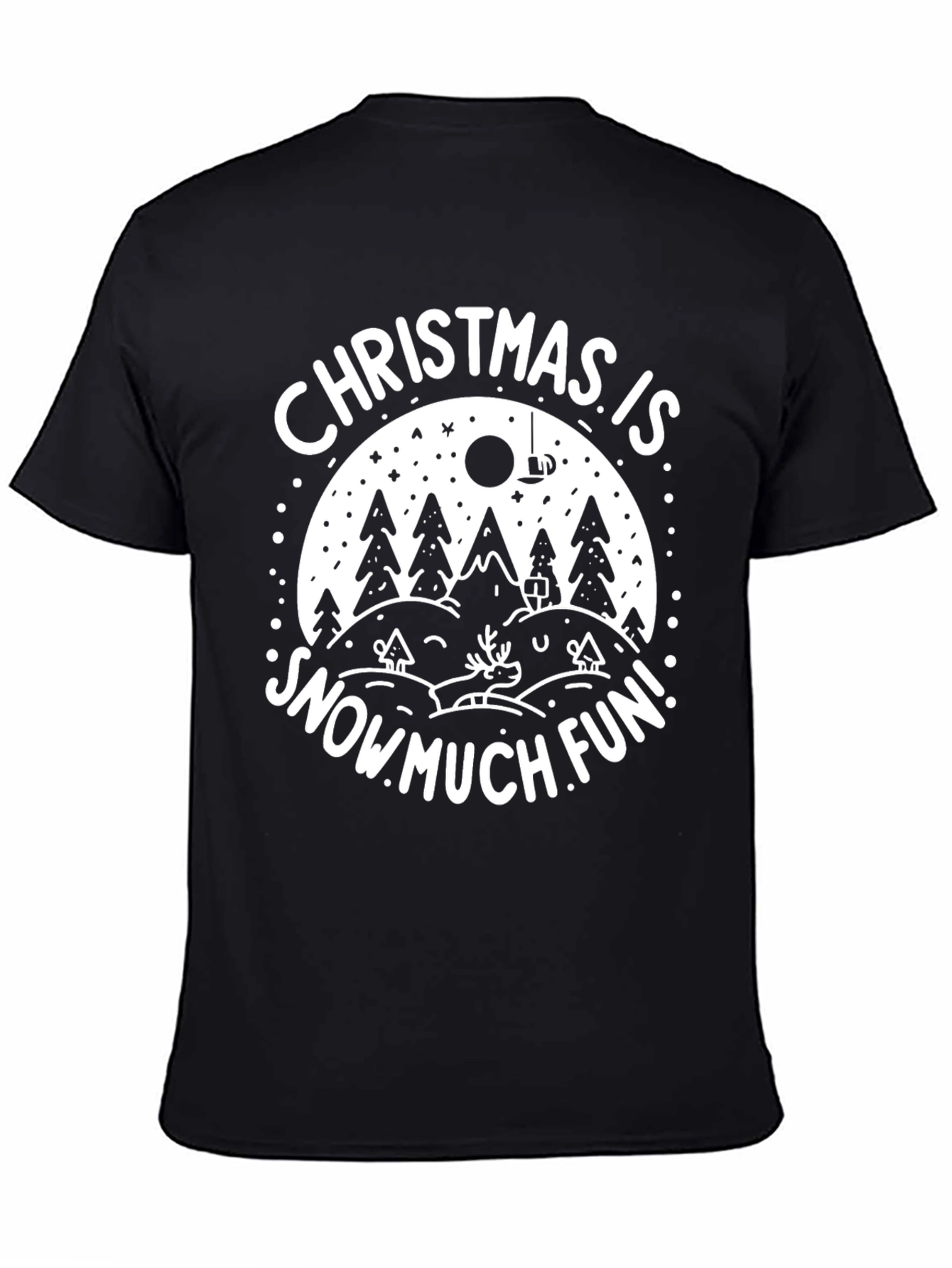 Christmas is Snow Much Fun Black T-Shirt