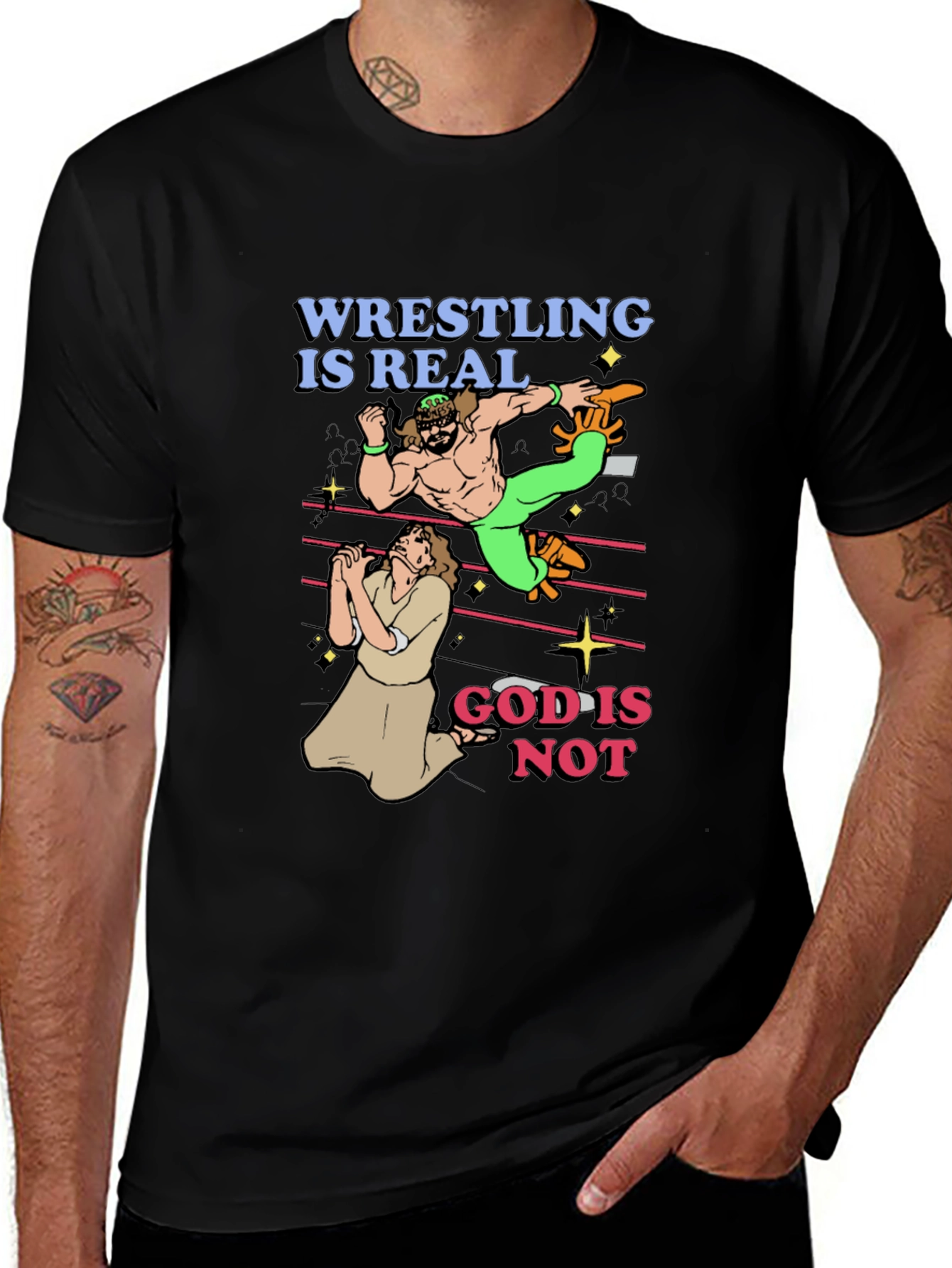Wrestling is Real - Funny Graphic T-Shirt