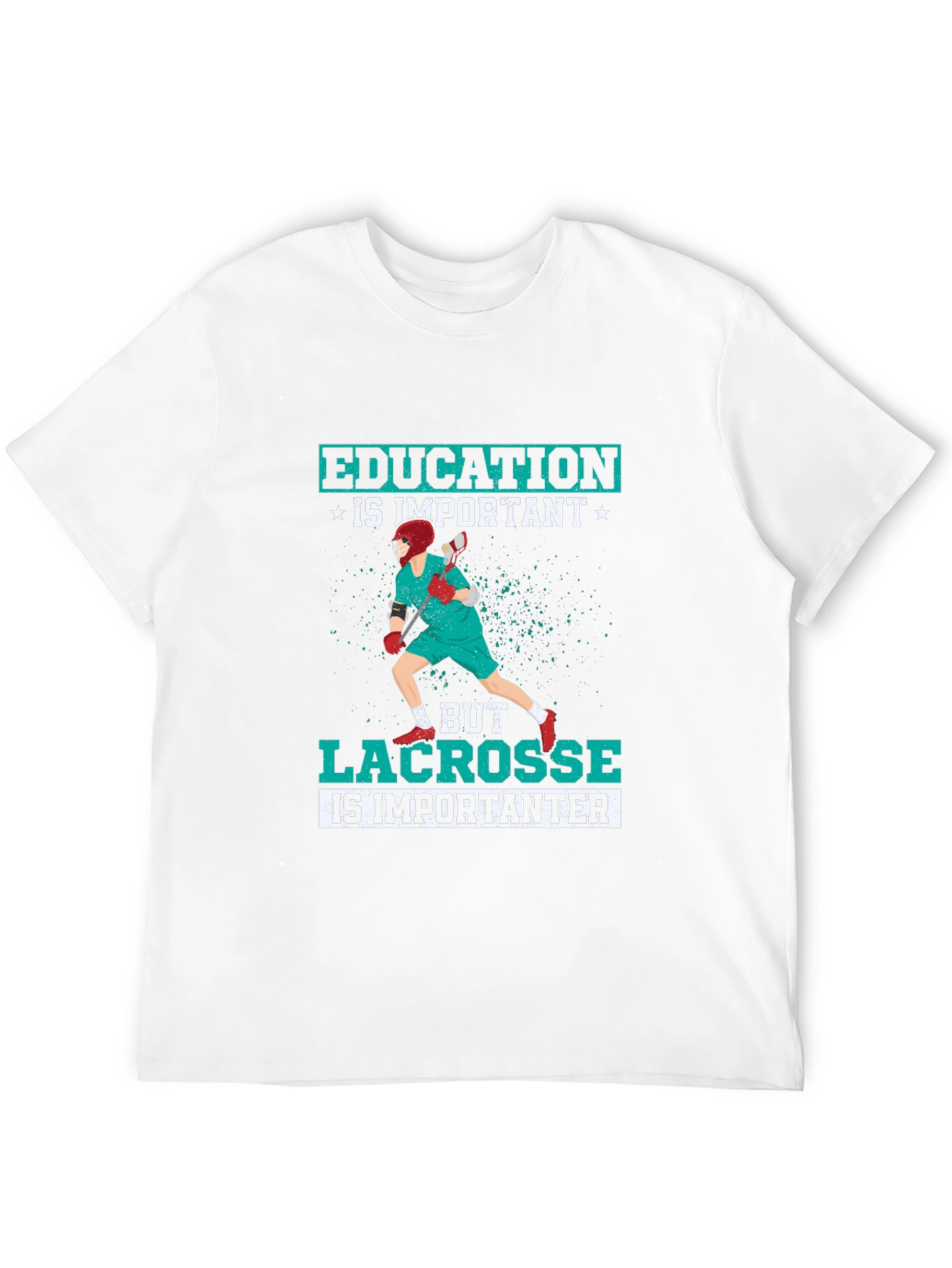 Education Vs Lacrosse T-Shirt - Sporty Design!