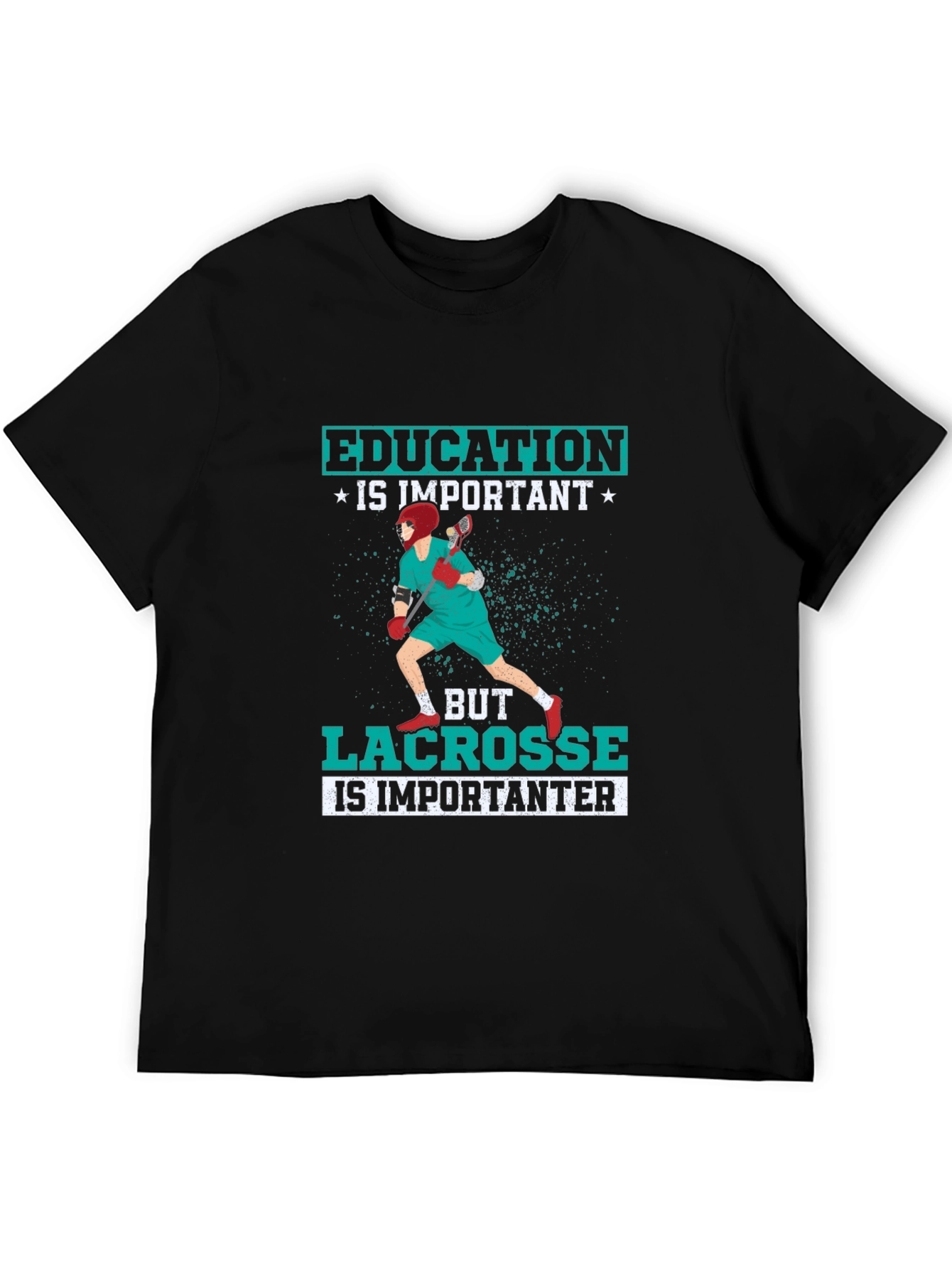 Education Vs Lacrosse T-Shirt - Sporty Design!