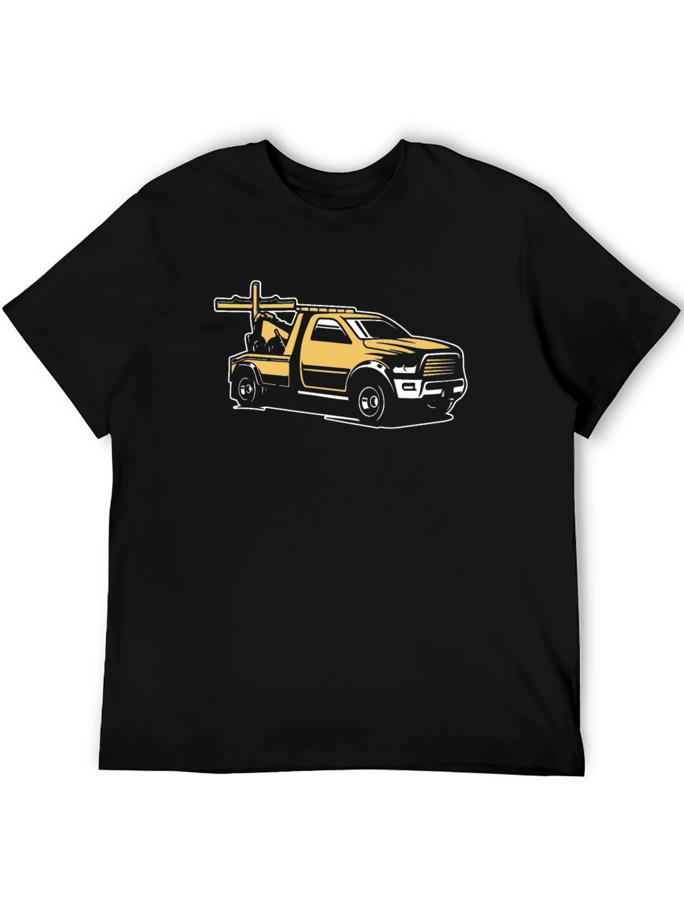 Tow Truck Graphic Tee - Black Cotton Comfort