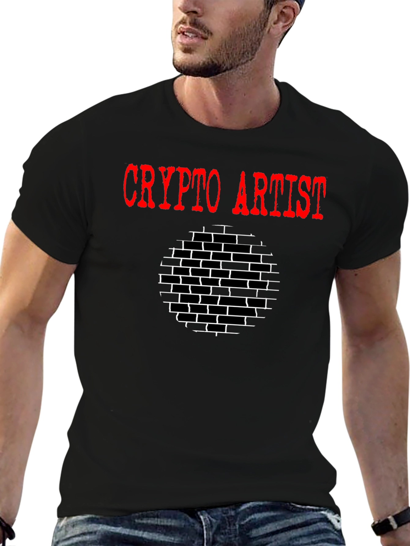 Crypto Artist Graphic Tee - Black Cotton T-Shirt