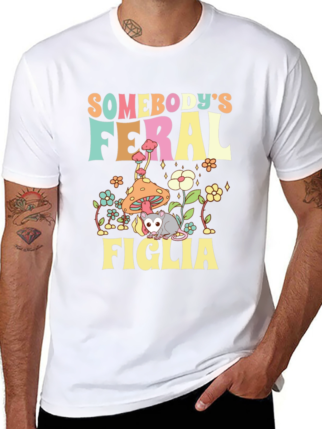 Somebodys Feral Figlia Black Graphic Tee