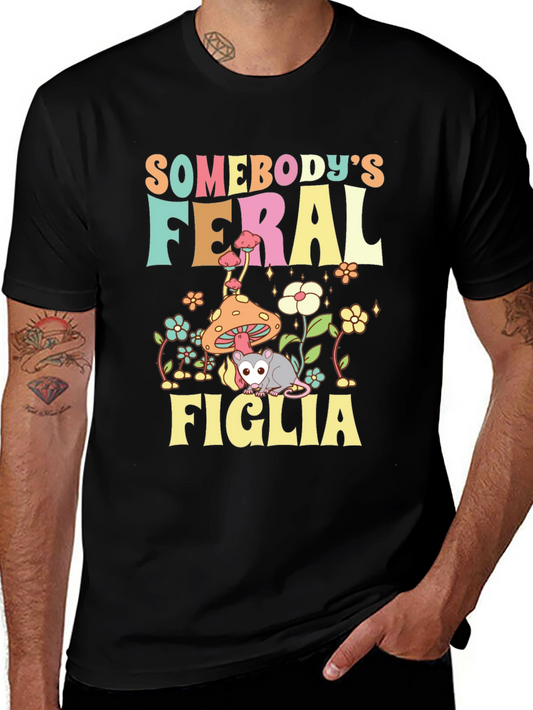 Somebodys Feral Figlia Black Graphic Tee