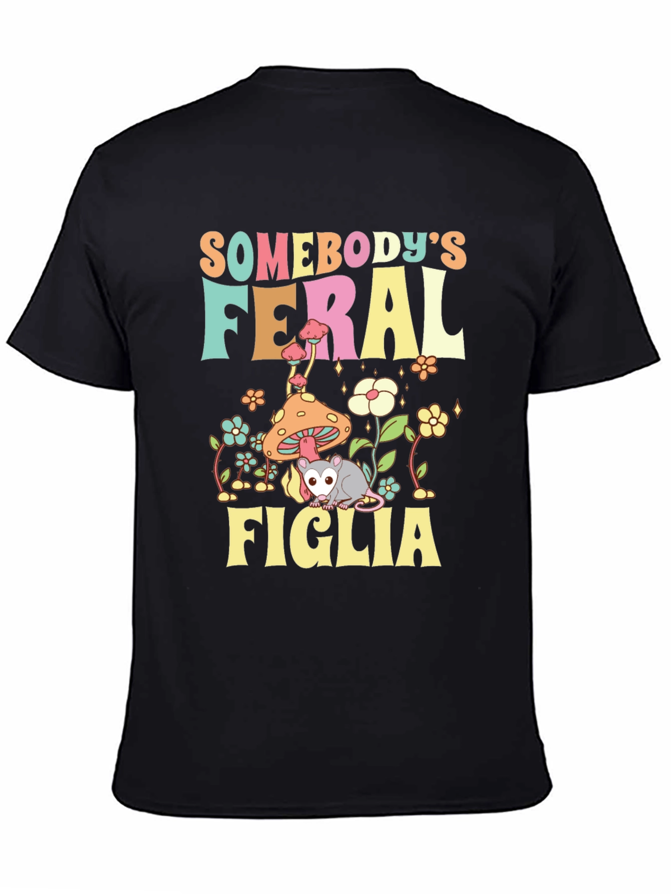 Somebodys Feral Figlia Black Graphic Tee