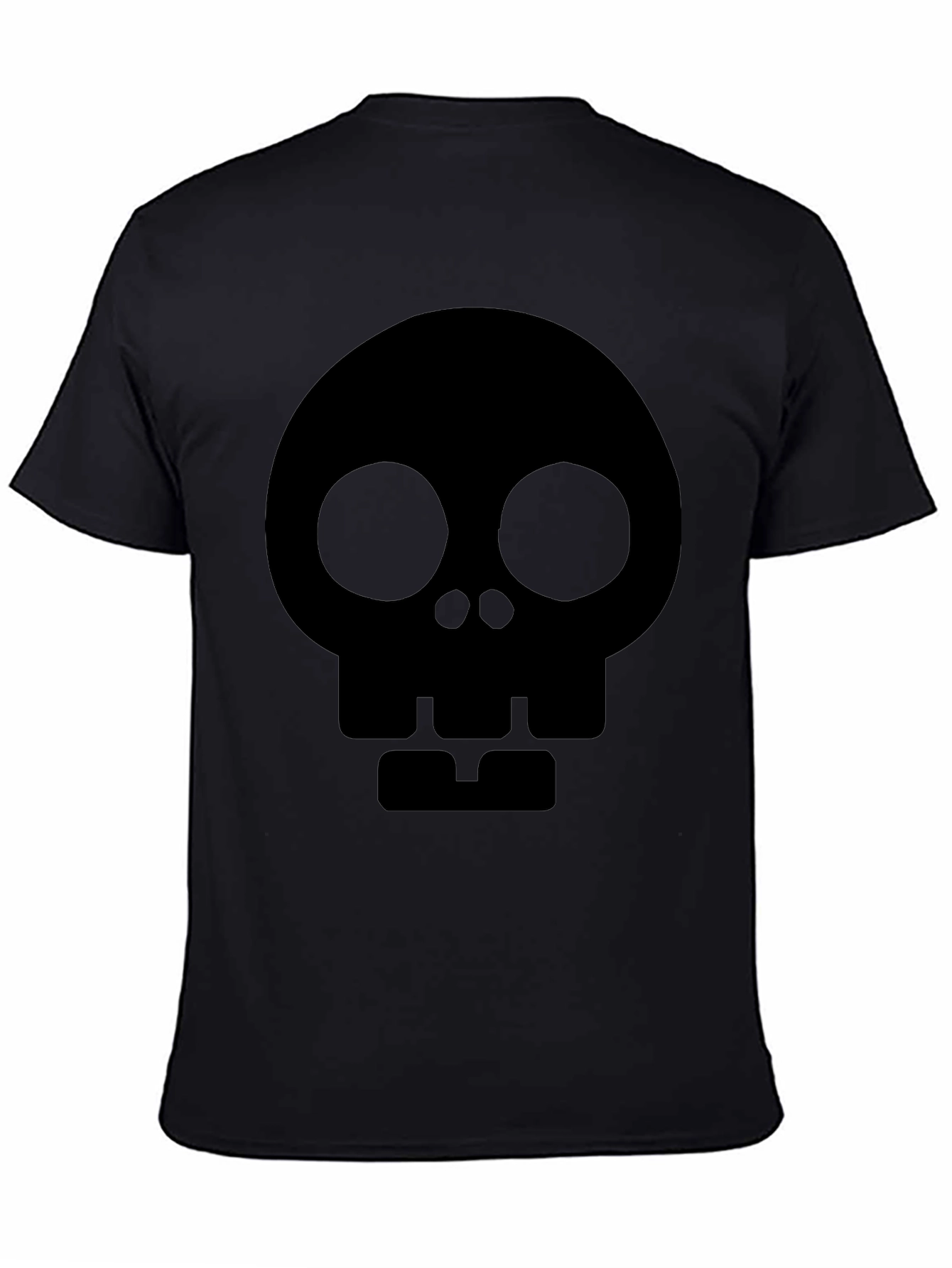 Skull Graphic Tee - Modern Black Cotton T-Shirt