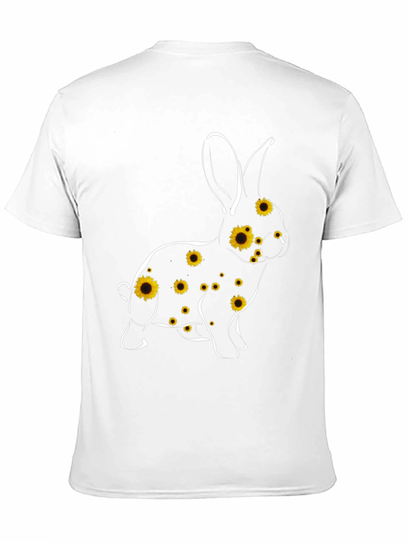 Sunflower Bunny Graphic Tee - Black Cotton Blend