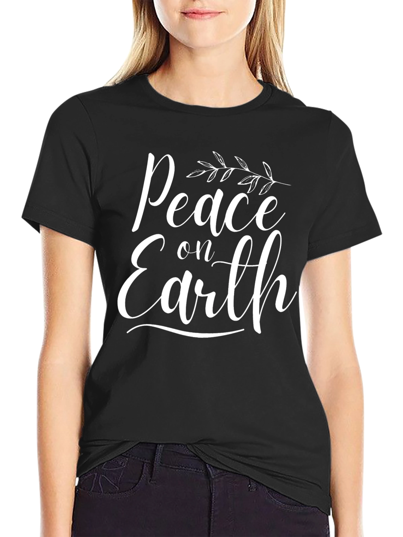 Peace on Earth Black T-Shirt Holiday Season