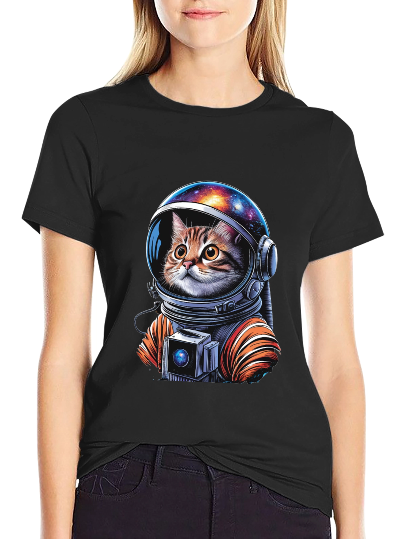 Astronaut Cat Graphic T-Shirt