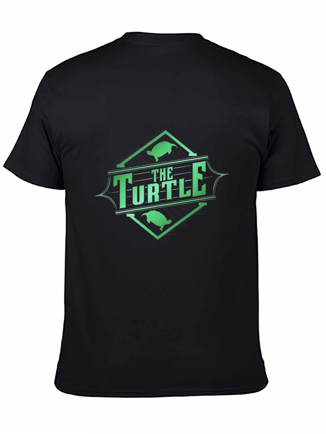 The Turtle Graphic Tee - Black Cotton Blend T-Shirt