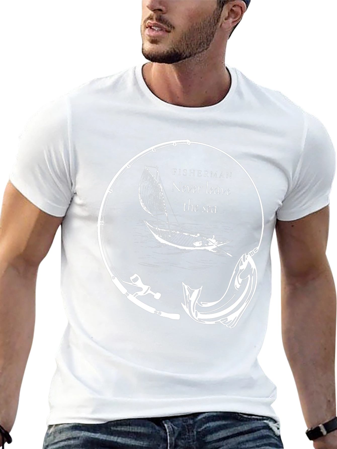 Fisherman Never Leave the Sea Graphic Tee