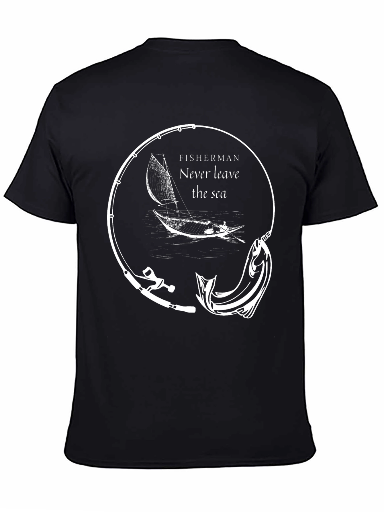 Fisherman Never Leave the Sea Graphic Tee