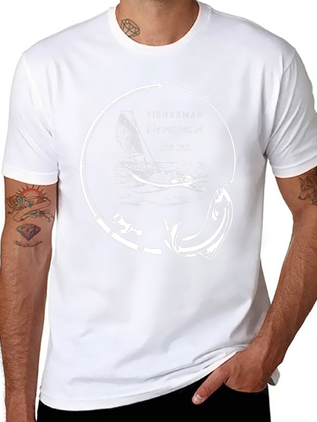 Fisherman Never Leave the Sea Graphic Tee