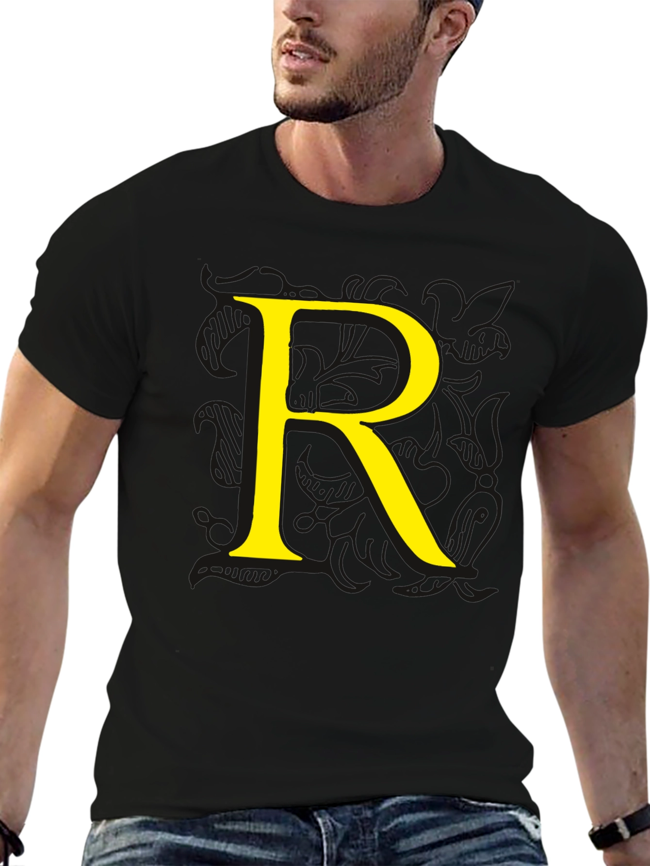 Letter R Black T-Shirt